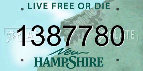 1387780 New Hampshire License Plate