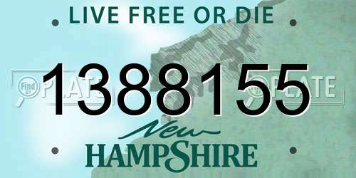 1388155 New Hampshire License Plate