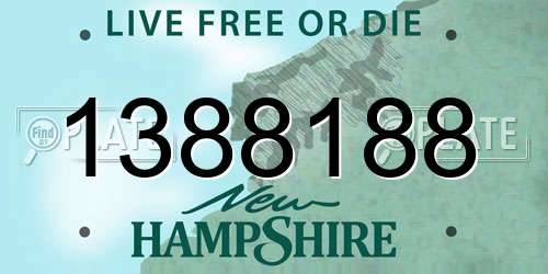 1388188 New Hampshire License Plate