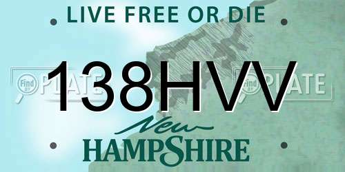 138HVV New Hampshire License Plate