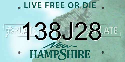 138J28 New Hampshire License Plate