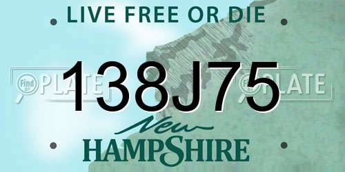 138J75 New Hampshire License Plate