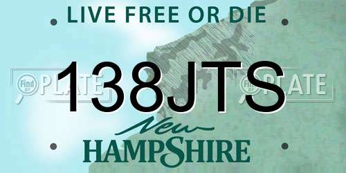 138JTS New Hampshire License Plate
