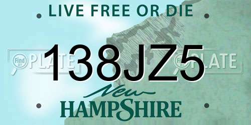 138JZ5 New Hampshire License Plate