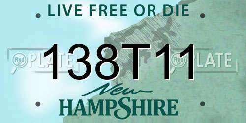 138T11 New Hampshire License Plate