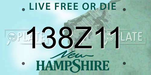 138Z11 New Hampshire License Plate