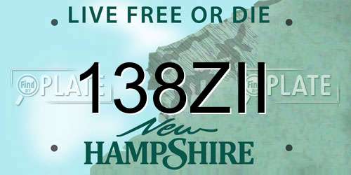 138ZII New Hampshire License Plate