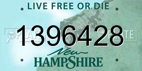 1396428 New Hampshire License Plate