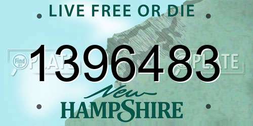 1396483 New Hampshire License Plate