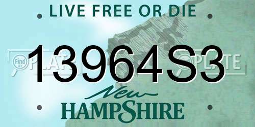 13964S3 New Hampshire License Plate
