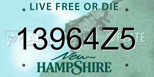 13964Z5 New Hampshire License Plate