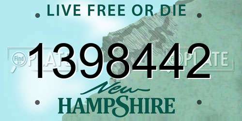 1398442 New Hampshire License Plate