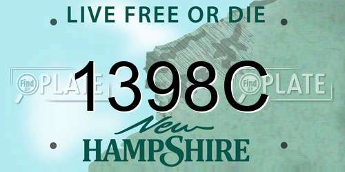 1398C New Hampshire License Plate
