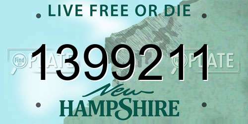 1399211 New Hampshire License Plate