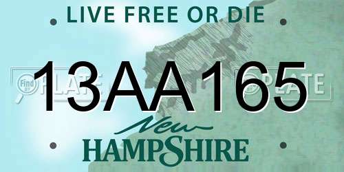 13AA165 New Hampshire License Plate
