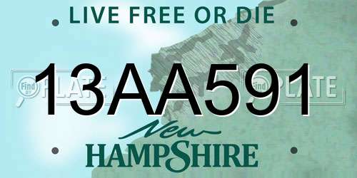 13AA591 New Hampshire License Plate