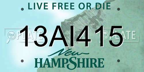 13AI415 New Hampshire License Plate