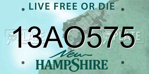13AO575 New Hampshire License Plate