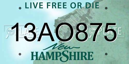 13AO875 New Hampshire License Plate