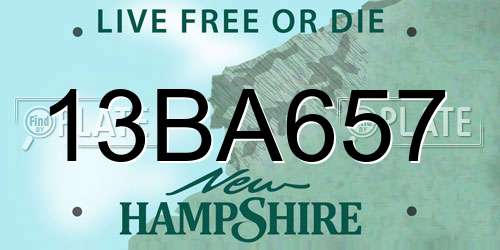 13BA657 New Hampshire License Plate