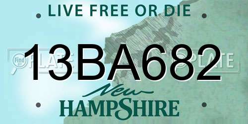13BA682 New Hampshire License Plate