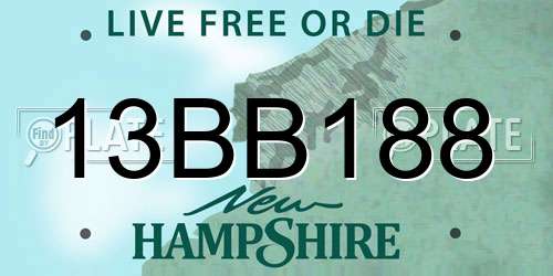 13BB188 New Hampshire License Plate