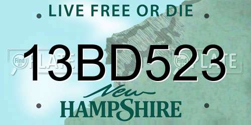 13BD523 New Hampshire License Plate
