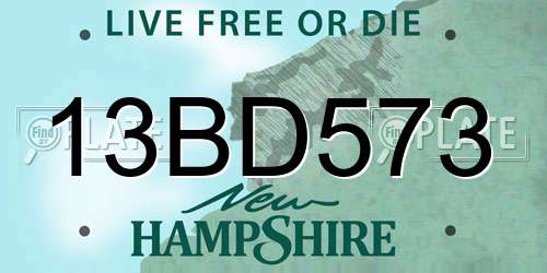 13BD573 New Hampshire License Plate