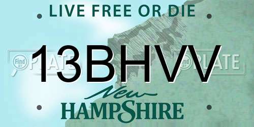 13BHVV New Hampshire License Plate
