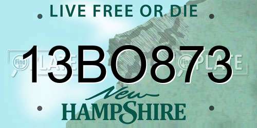 13BO873 New Hampshire License Plate