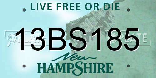 13BS185 New Hampshire License Plate