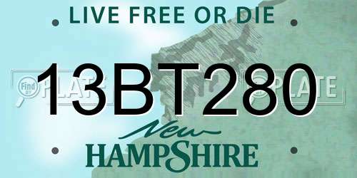 13BT280 New Hampshire License Plate