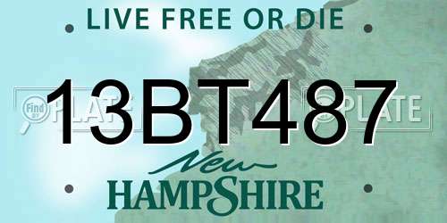 13BT487 New Hampshire License Plate