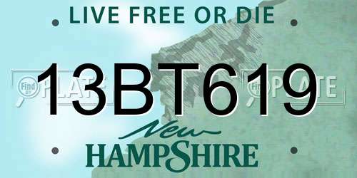 13BT619 New Hampshire License Plate