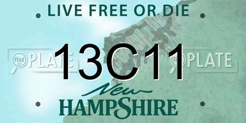 13C11 New Hampshire License Plate