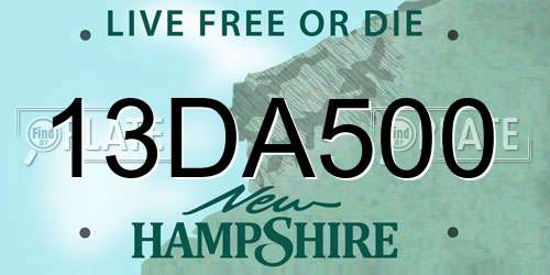 13DA500 New Hampshire License Plate