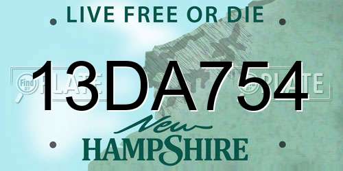 13DA754 New Hampshire License Plate