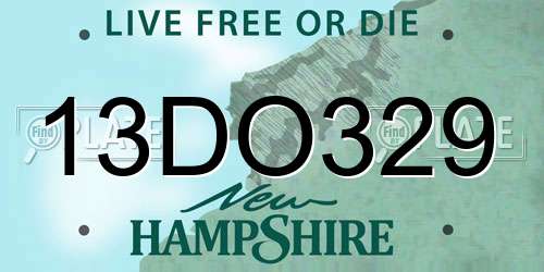 13DO329 New Hampshire License Plate