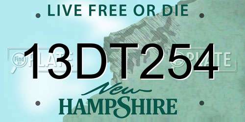13DT254 New Hampshire License Plate