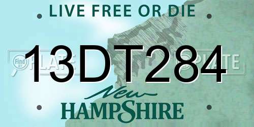 13DT284 New Hampshire License Plate