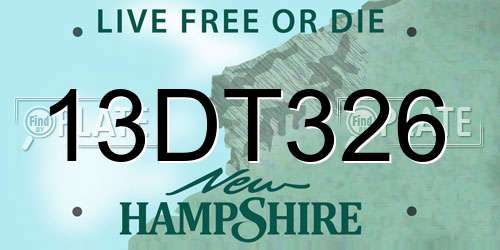13DT326 New Hampshire License Plate