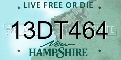 13DT464 New Hampshire License Plate