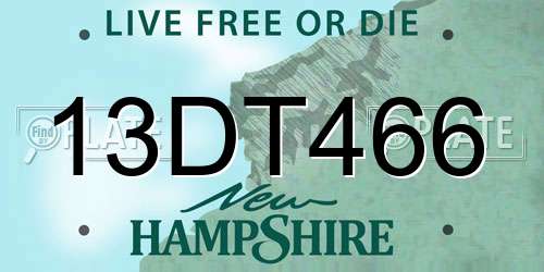 13DT466 New Hampshire License Plate