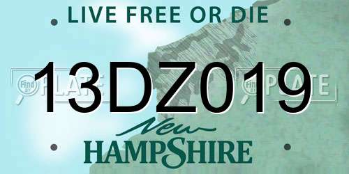 13DZ019 New Hampshire License Plate