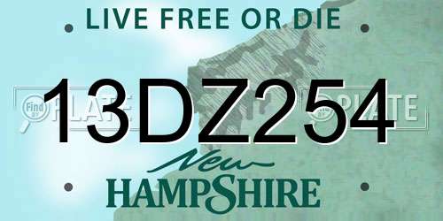 13DZ254 New Hampshire License Plate