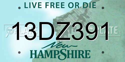 13DZ391 New Hampshire License Plate