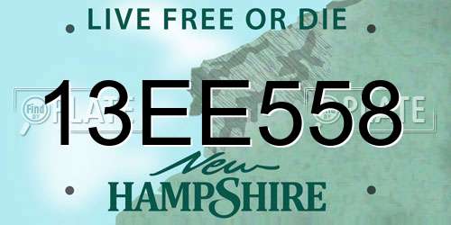 13EE558 New Hampshire License Plate