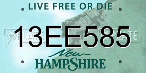 13EE585 New Hampshire License Plate