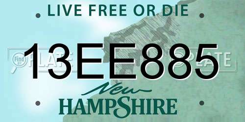 13EE885 New Hampshire License Plate