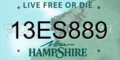 13ES889 New Hampshire License Plate